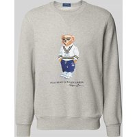 Polo Ralph Lauren Sweatshirt mit Polo Bear Print in Anthrazit Melange, Größe S von Polo Ralph Lauren