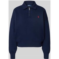 Polo Ralph Lauren Sweatshirt mit Polokragen und Label-Stitching in Marine, Größe XXL von Polo Ralph Lauren