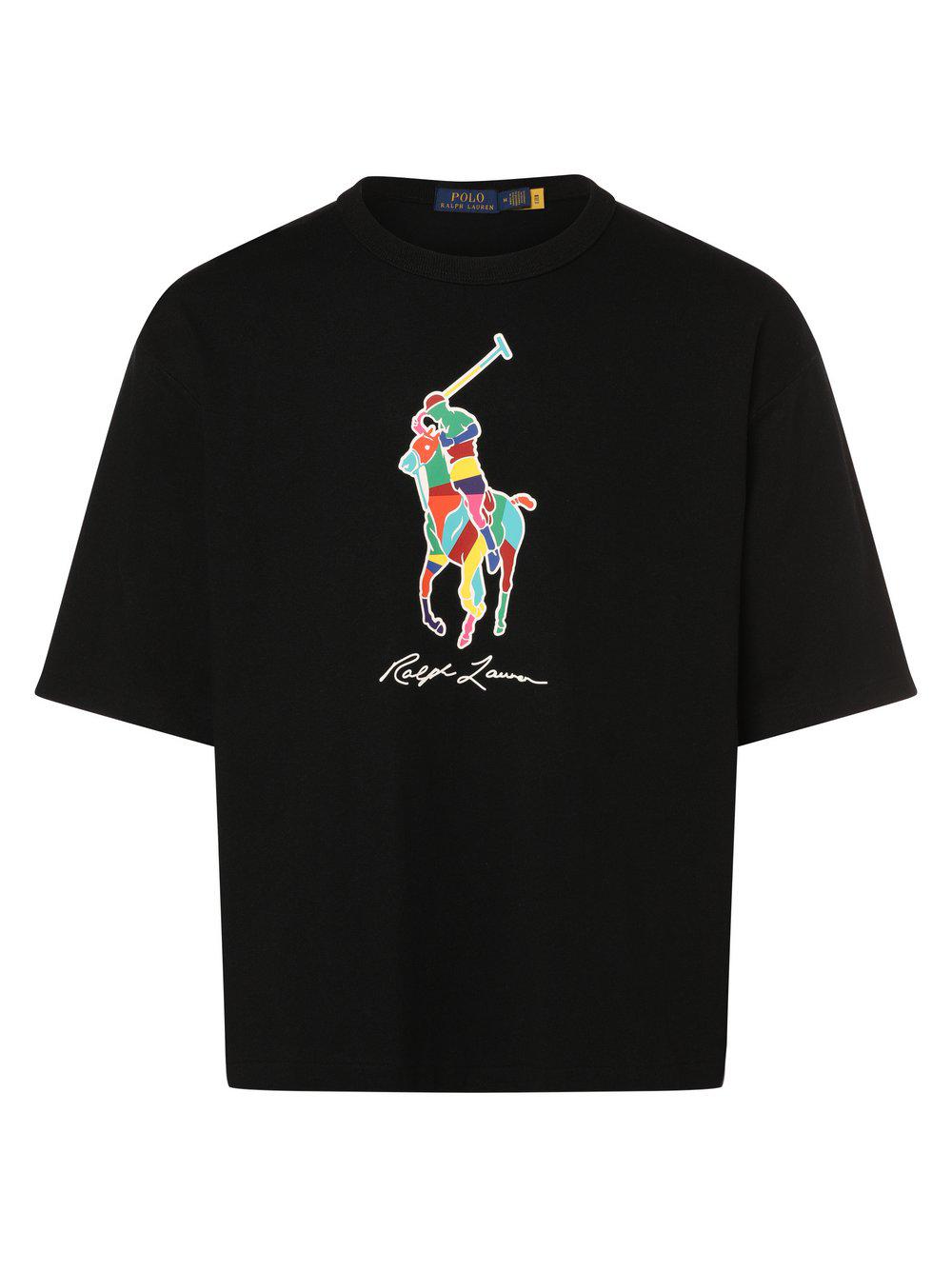 Polo Ralph Lauren T-Shirt Herren Baumwolle Rundhals bedruckt, schwarz von Polo Ralph Lauren