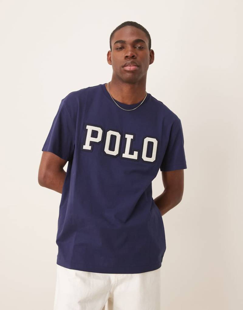 Polo Ralph Lauren - T-Shirt in Marineblau mit klassischem Oversize-Schnitt und Logo-Applikation von Polo Ralph Lauren