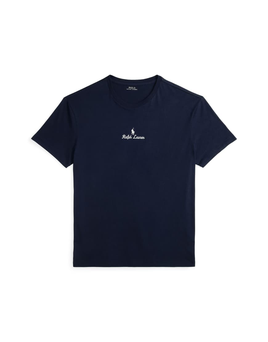 Polo Ralph Lauren - T-Shirt in Marineblau mit klassischem Oversize-Schnitt und mittigem Markenlogo-Schriftzug von Polo Ralph Lauren