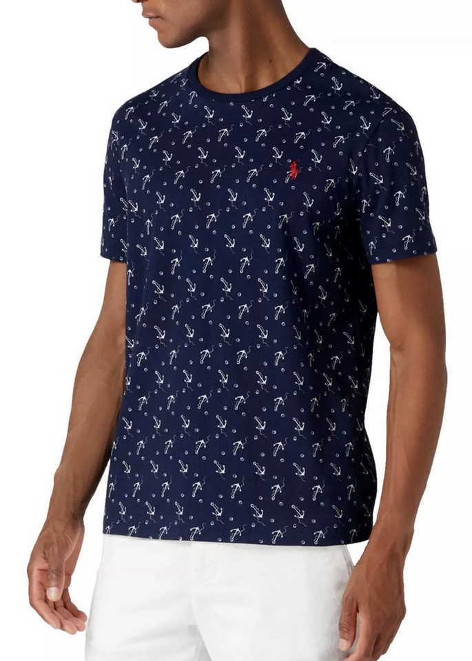 Polo Ralph Lauren T-Shirt mit Allover-Muster Custom Slim Fit Navy Ein integrierter QR-Code garantiert die Echtheit des Produkts von Polo Ralph Lauren