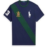 Polo Ralph Lauren T-Shirt mit Big-Pony-Aufnäher und Diagonal-Streifen, Custom Slim Fit in L von Polo Ralph Lauren