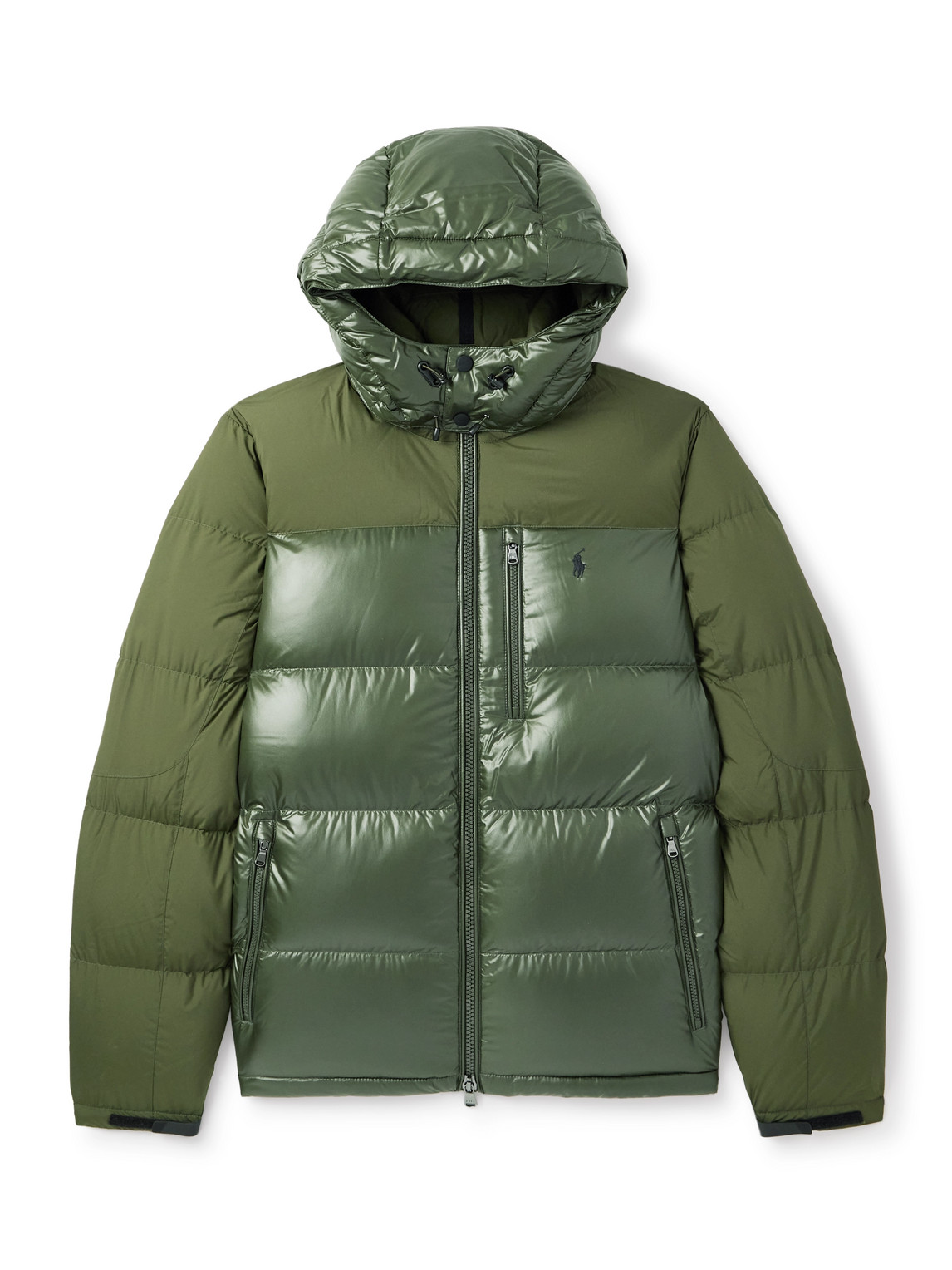 Polo Ralph Lauren - The Gorham Twill-Trimmed Quilted Glossed Recycled-Shell Hooded Down Jacket - Men - Green - M von Polo Ralph Lauren
