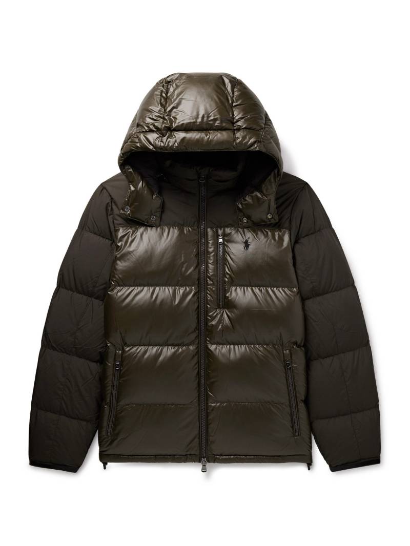 Polo Ralph Lauren - The Gorham Twill-Trimmed Quilted Glossed-Shell Hooded Down Jacket - Men - Green - XXL von Polo Ralph Lauren