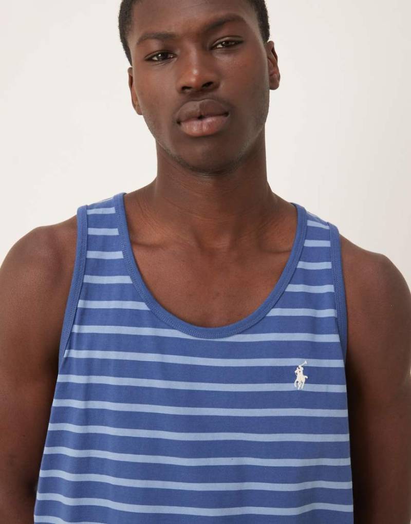Polo Ralph Lauren - Trägertop in Blau mit Marken-Logo und Streifen von Polo Ralph Lauren