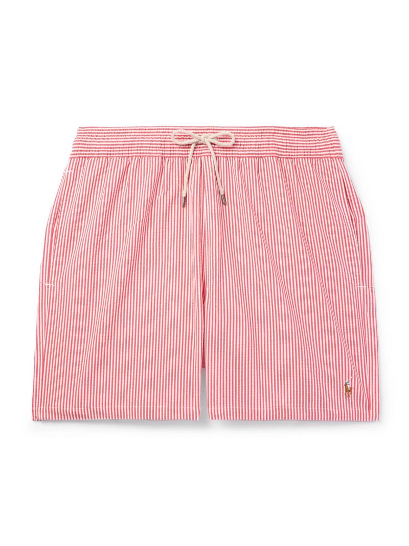 Polo Ralph Lauren - Traveler Straight-Leg Mid-Length Striped Swim Shorts - Men - Red - XL von Polo Ralph Lauren