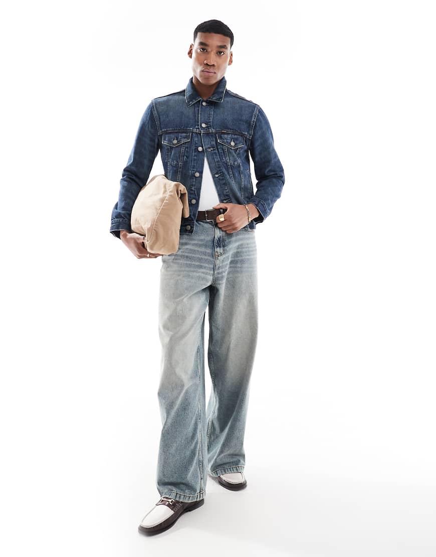 Polo Ralph Lauren - Trucker-Jeansjacke in mittlerer Waschung mit Markenlogo-Blau von Polo Ralph Lauren