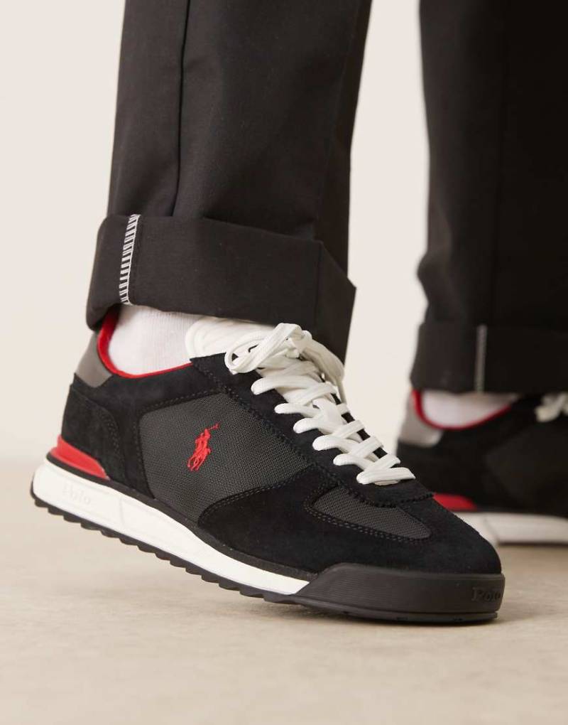 Polo Ralph Lauren - Varick - Sneaker aus Wildleder und Ripstop in Schwarz und Grau von Polo Ralph Lauren