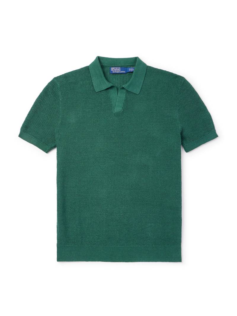 Polo Ralph Lauren - Waffle-Knit Linen Polo Shirt - Men - Green - XL von Polo Ralph Lauren