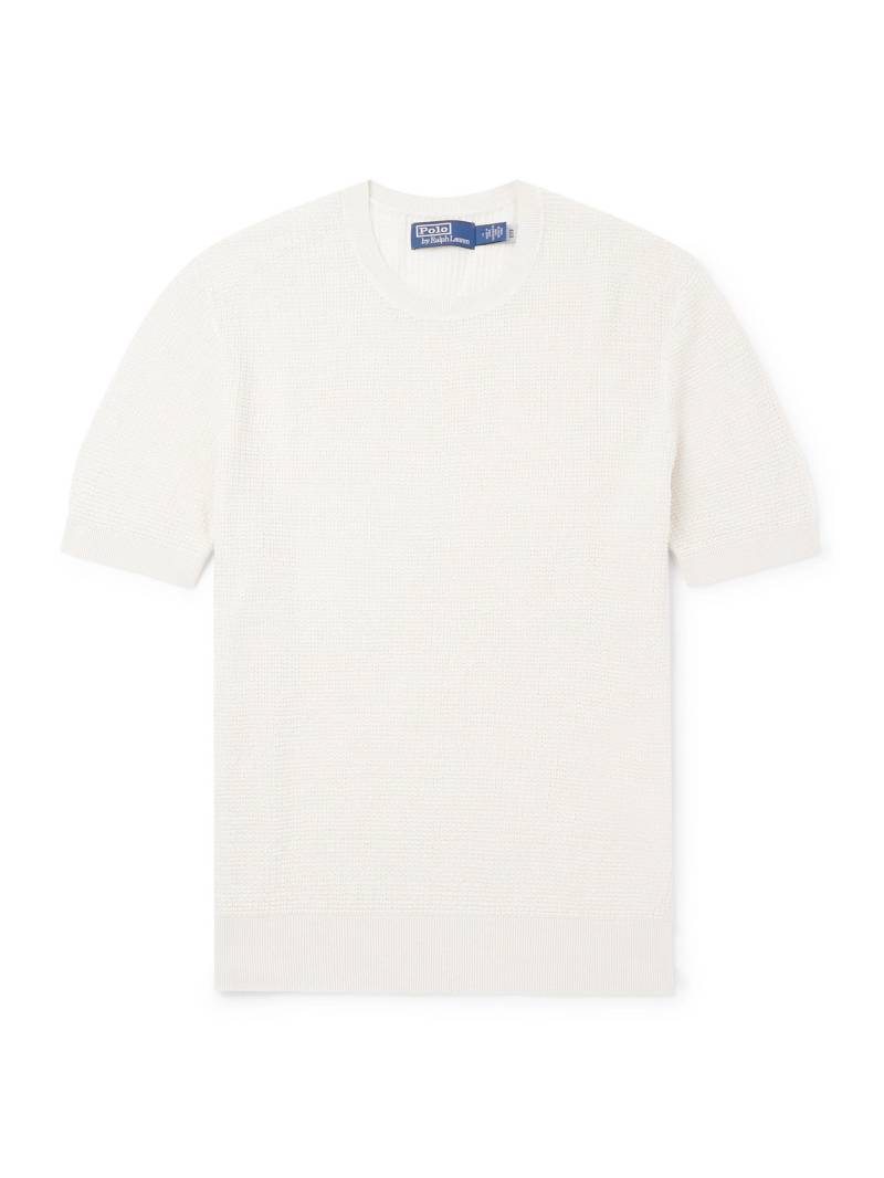 Polo Ralph Lauren - Waffle-Knit Linen T-Shirt - Men - Neutrals - S von Polo Ralph Lauren