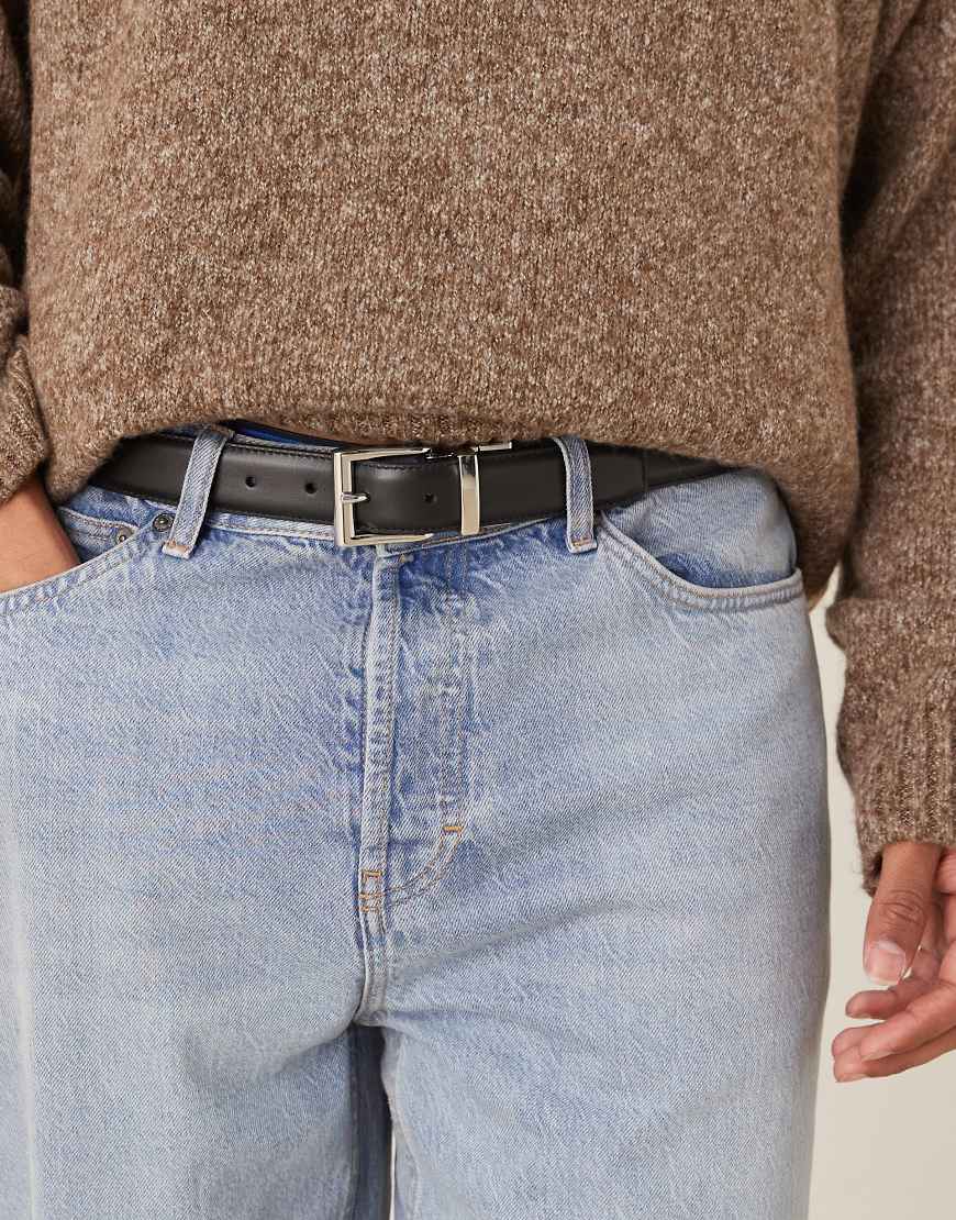 Polo Ralph Lauren - Mittelbreiter Wendegürtel aus Leder in Schwarz von Polo Ralph Lauren