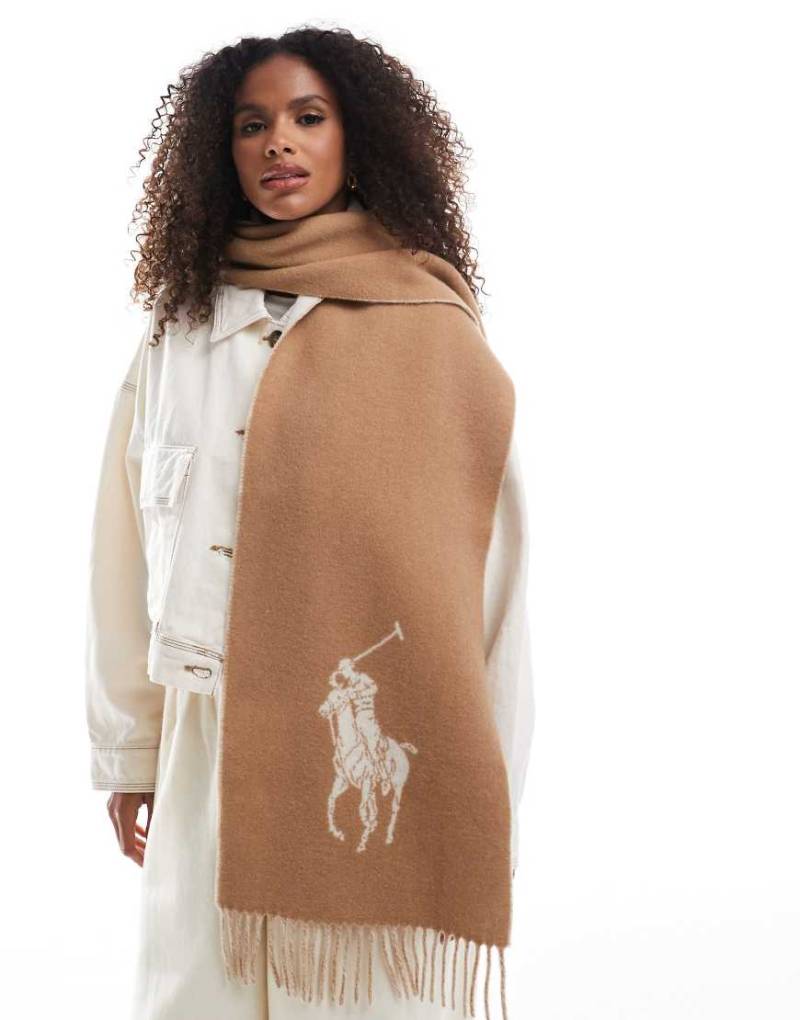 Polo Ralph Lauren - Wendeschal in Camel und Cremeweiß mit Logo von Polo Ralph Lauren