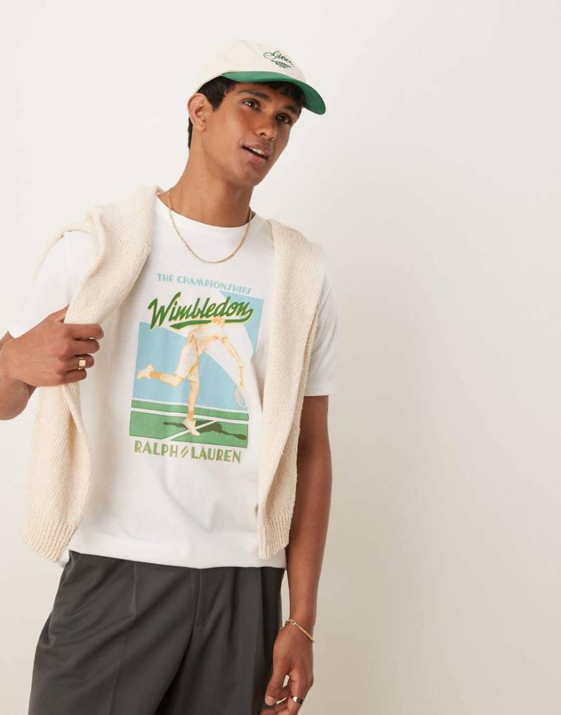 Polo Ralph Lauren - Wimbledon Capsule - T-Shirt in Weiß mit Print auf der Vorderseite von Polo Ralph Lauren
