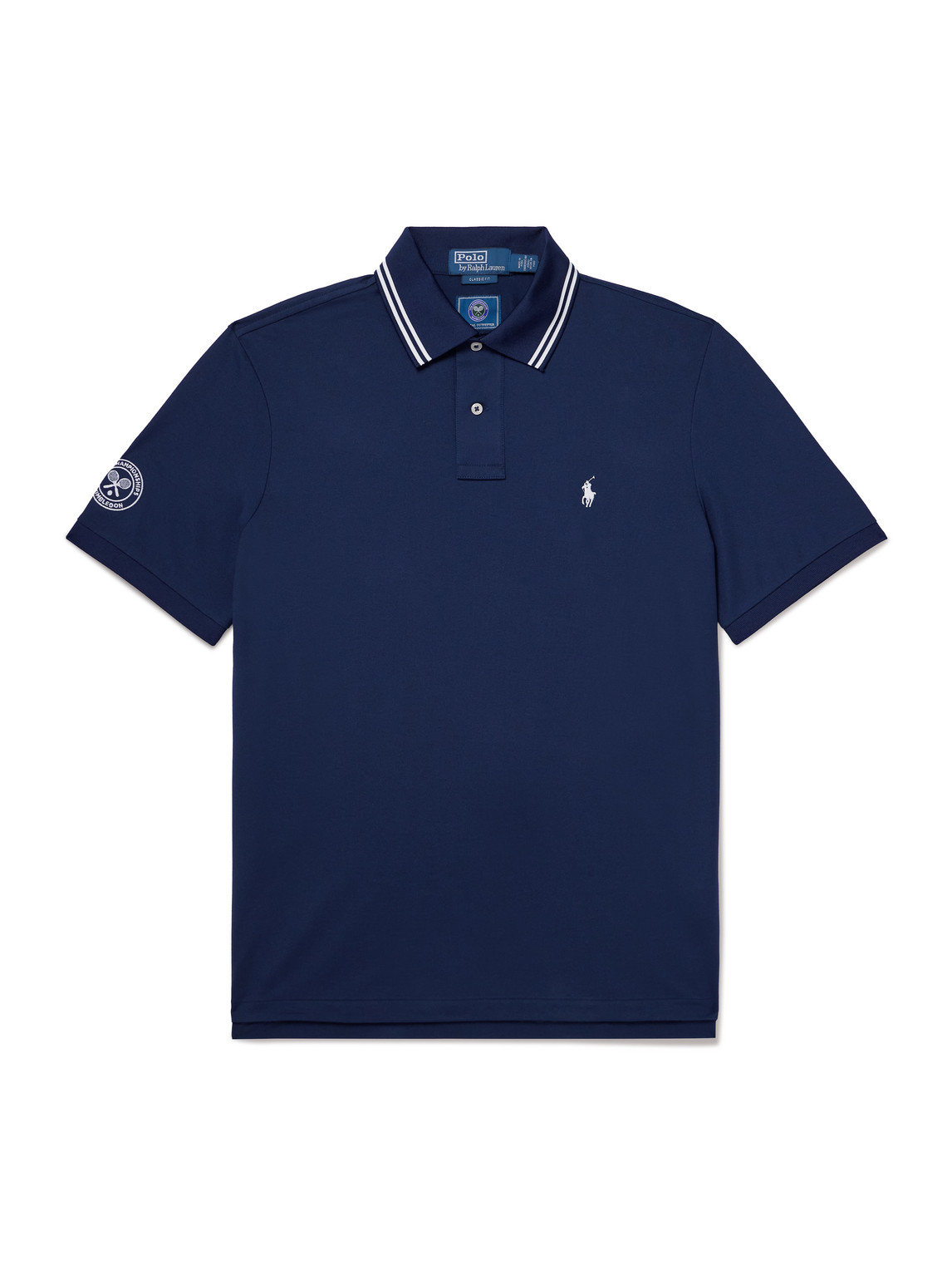 Polo Ralph Lauren - Wimbledon Logo-Embroidered Cotton-Blend Piqué Polo Shirt - Men - Blue - XL von Polo Ralph Lauren