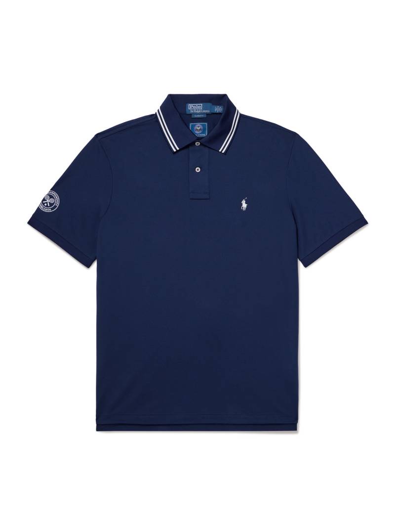 Polo Ralph Lauren - Wimbledon Logo-Embroidered Cotton-Blend Piqué Polo Shirt - Men - Blue - XL von Polo Ralph Lauren