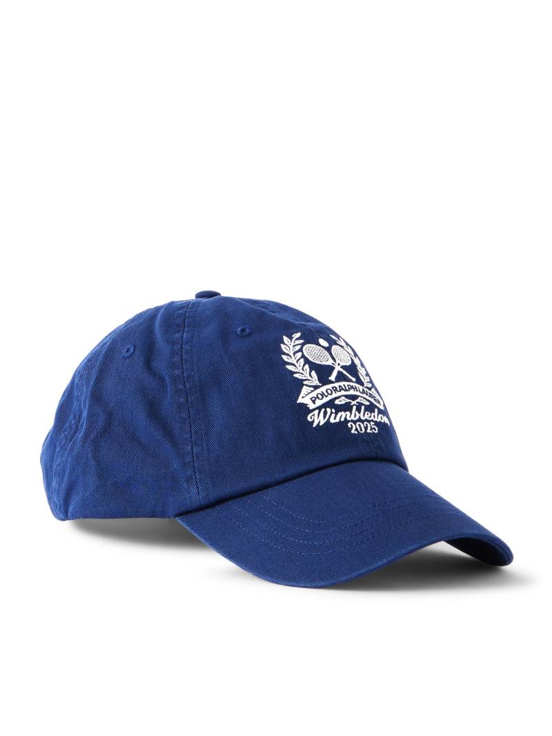 Polo Ralph Lauren - Wimbledon Logo-Embroidered Cotton-Twill Baseball Cap - Men - Blue von Polo Ralph Lauren