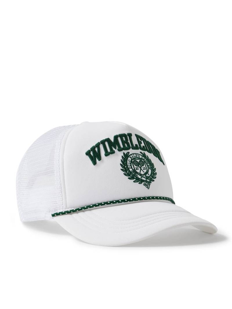 Polo Ralph Lauren - Wimbledon Logo-Embroidered Scuba and Mesh Trucker Cap - Men - White von Polo Ralph Lauren