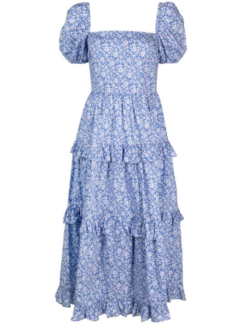 Polo Ralph Lauren Maxikleid mit Puffärmeln - Blau von Polo Ralph Lauren