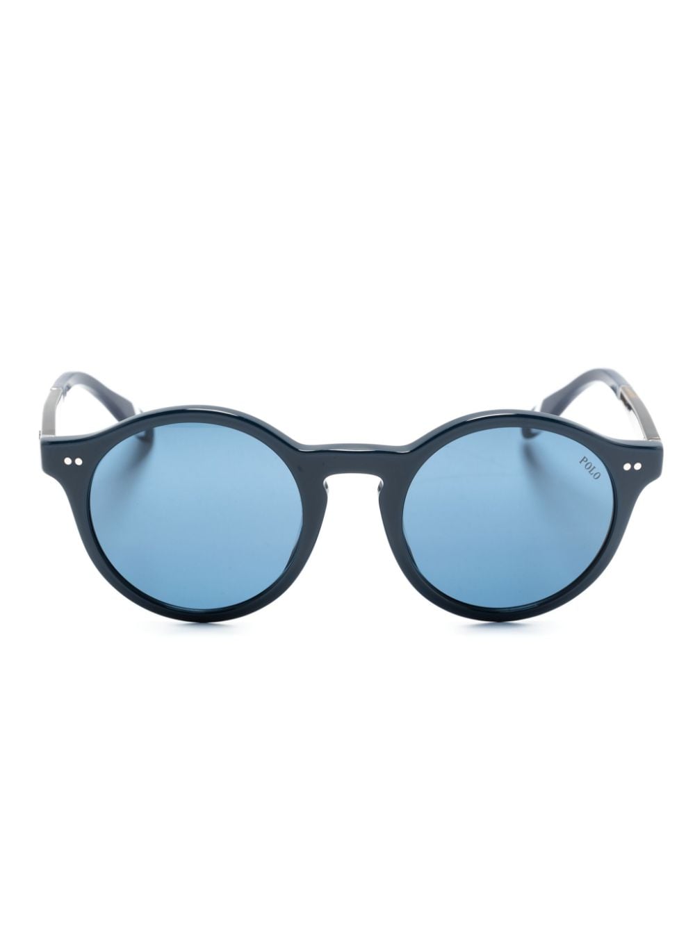 Polo Ralph Lauren Runde Sonnenbrille in Schildpattoptik - Blau von Polo Ralph Lauren