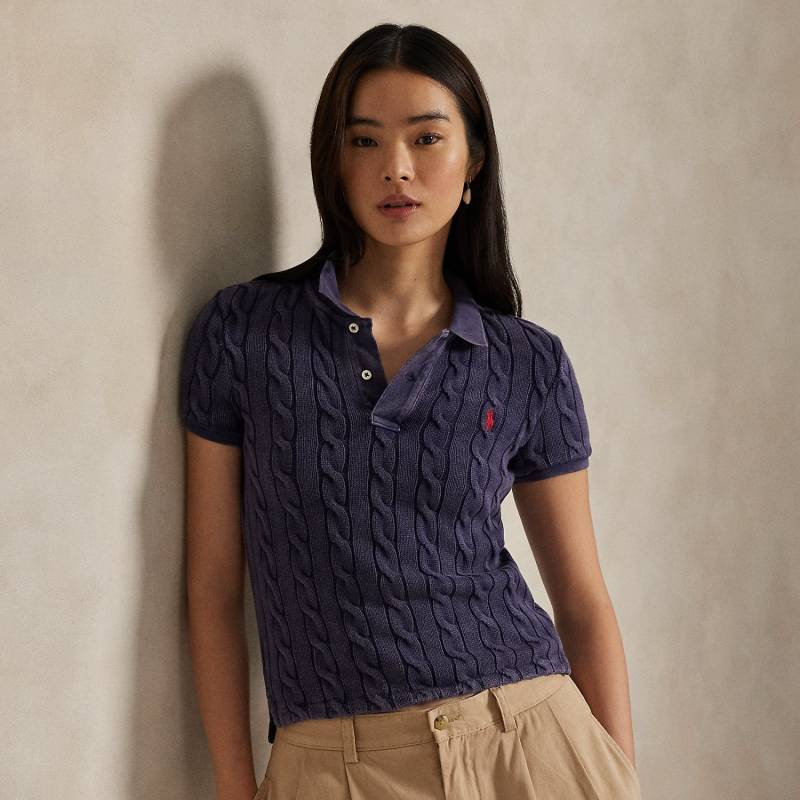 Poloshirt mit Zopfmuster von Polo Ralph Lauren