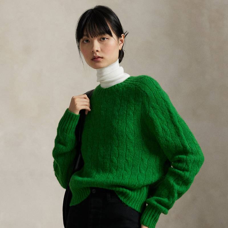 Pullover aus Wollmischung mit Zopfmuster von Polo Ralph Lauren