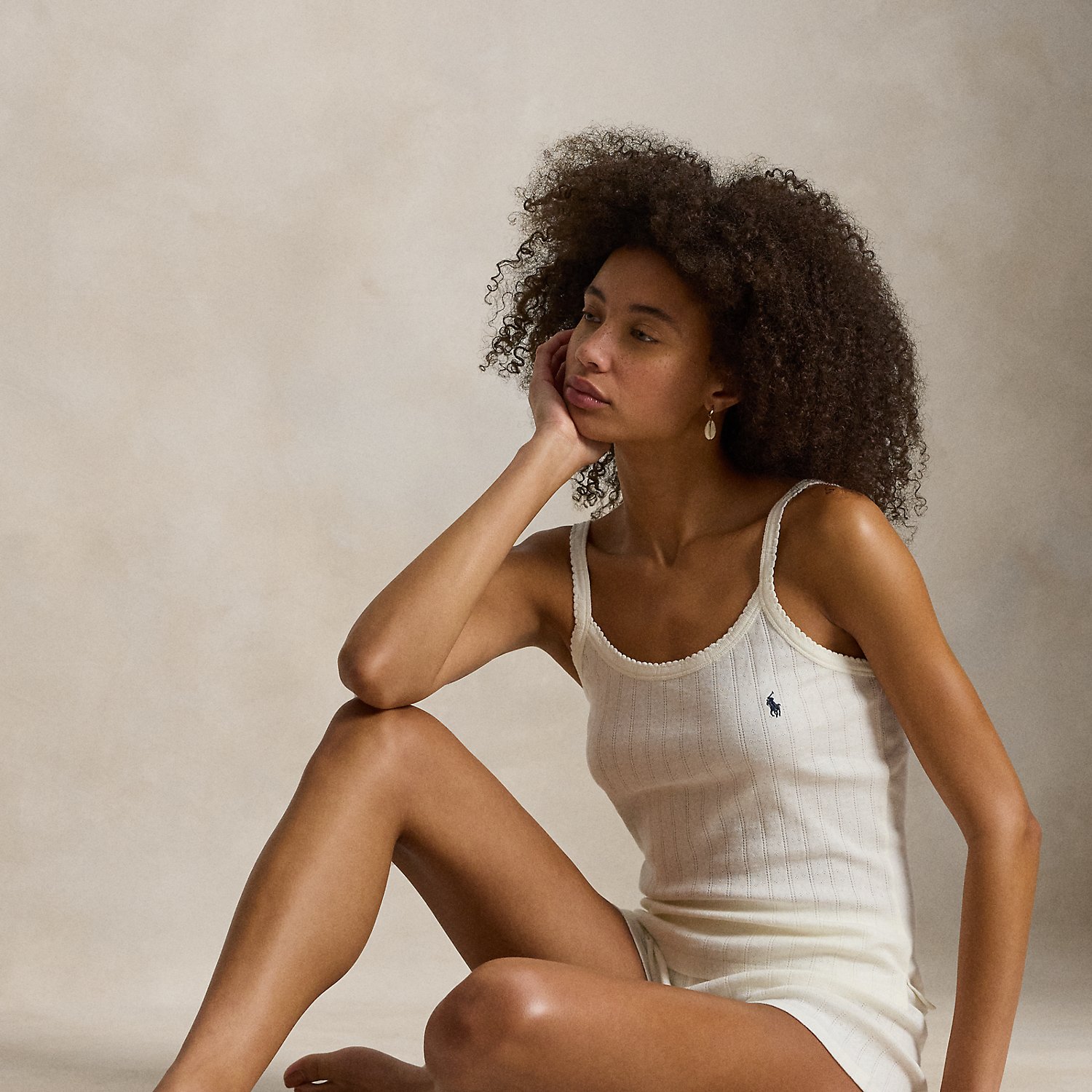 Pyjama mit Lochmuster-Tanktop und Shorts von Polo Ralph Lauren