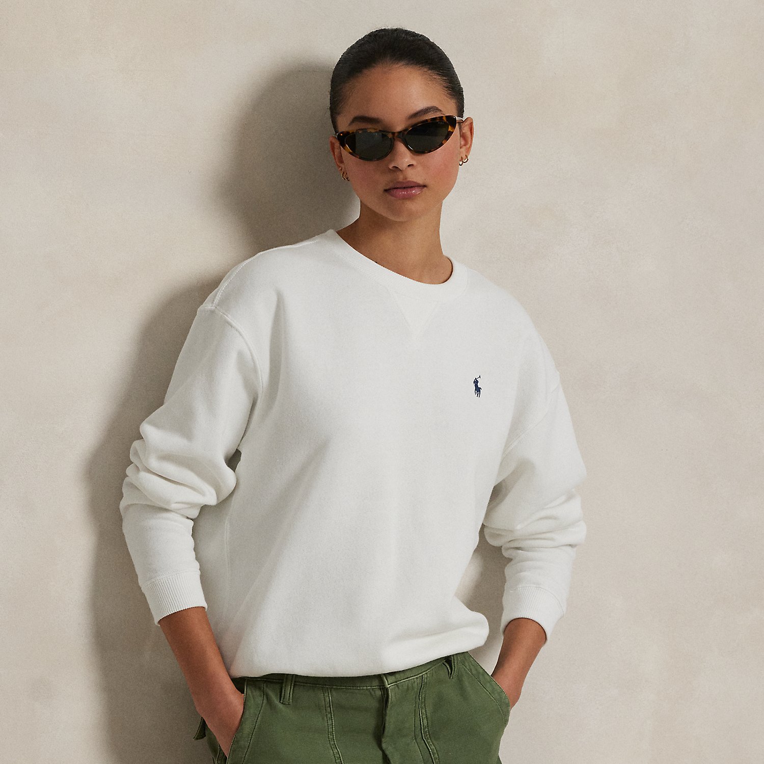 Rundhals-Sweatshirt aus Fleece von Polo Ralph Lauren