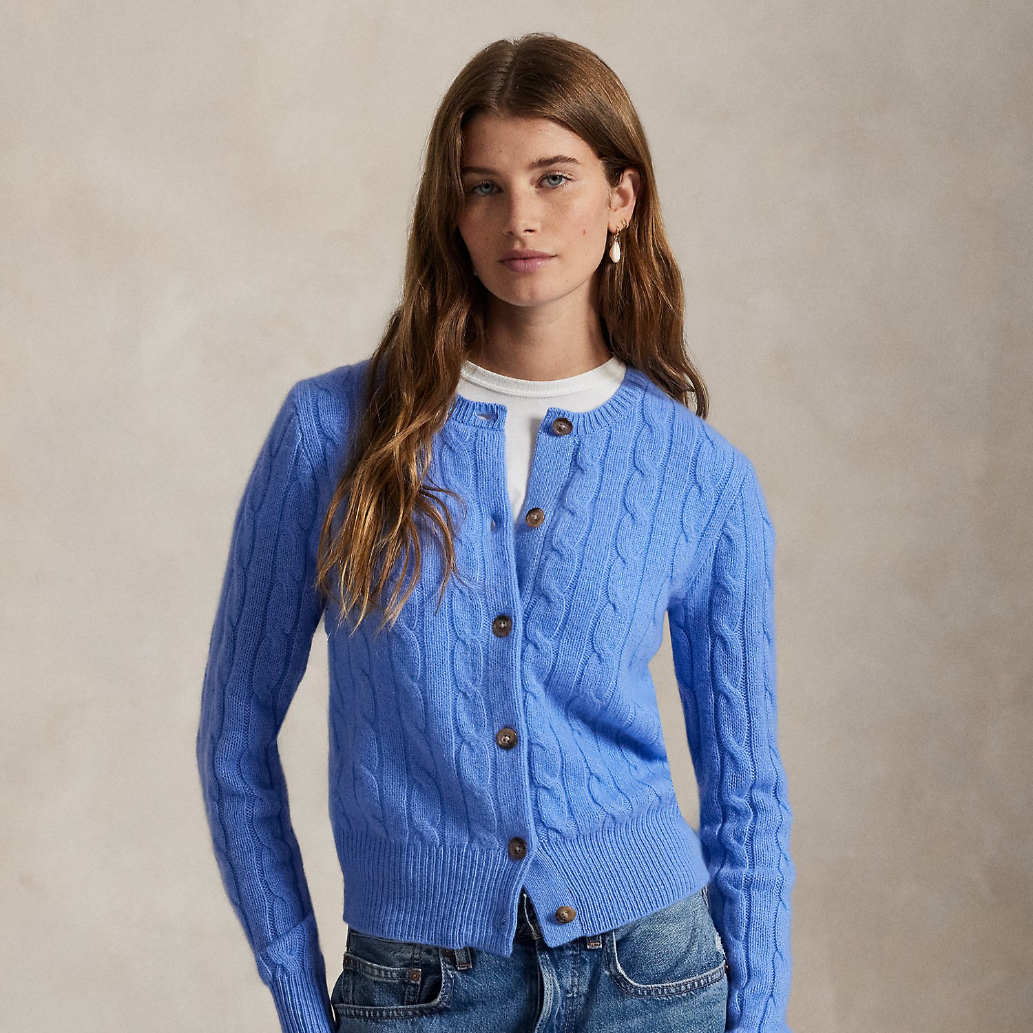 Rundhalsstrickjacke aus Kaschmir von Polo Ralph Lauren