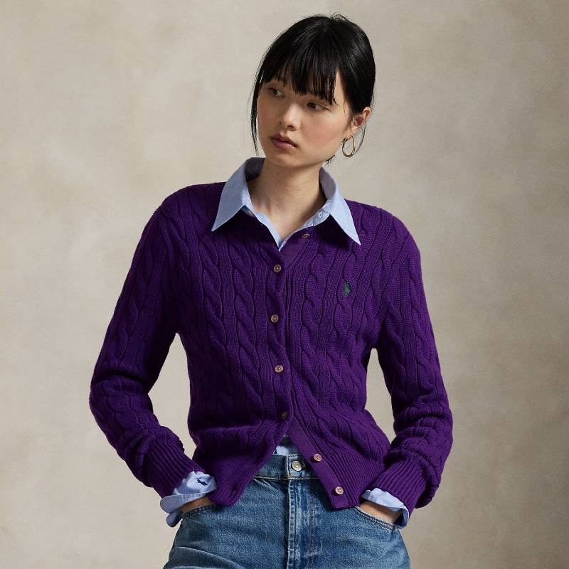 Rundhalsstrickjacke mit Zopfmuster von Polo Ralph Lauren