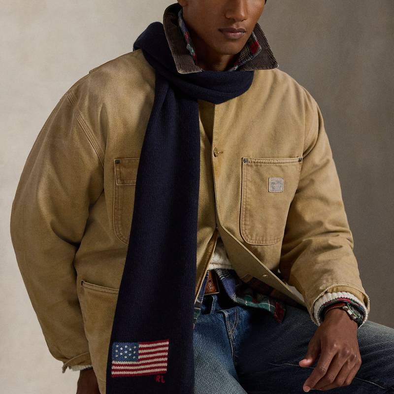 Schal aus Wollmischung mit Flagge von Polo Ralph Lauren