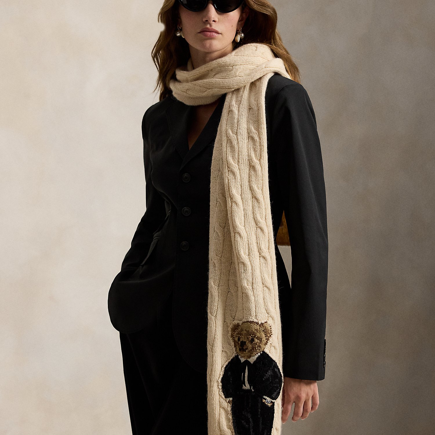 Schal aus Wollmischung mit Polo Bear von Polo Ralph Lauren