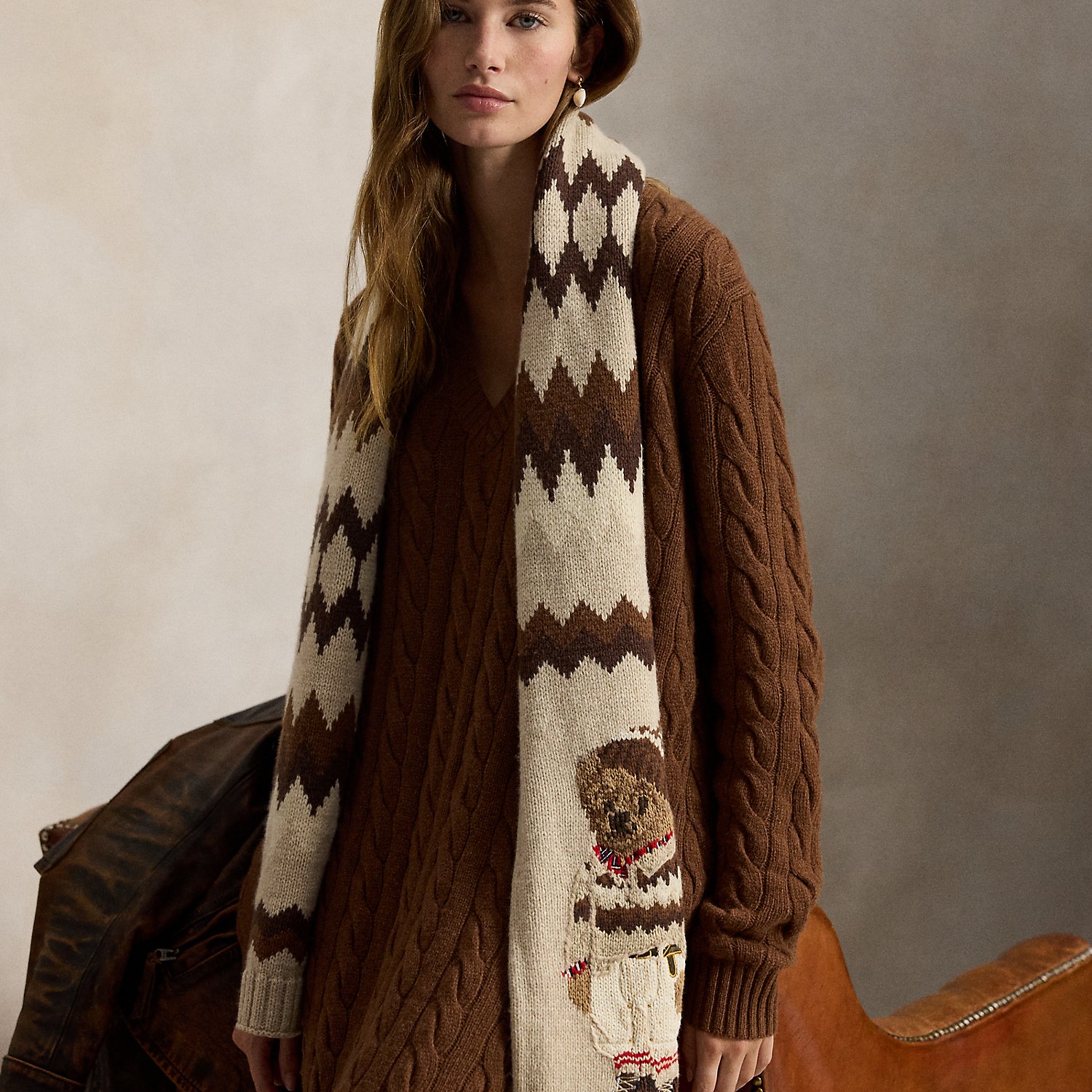 Schal aus Wollmischung mit Polo Bear von Polo Ralph Lauren