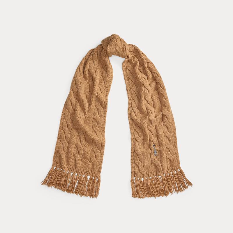 Schal mit Zopfmuster und Polo Bear von Polo Ralph Lauren