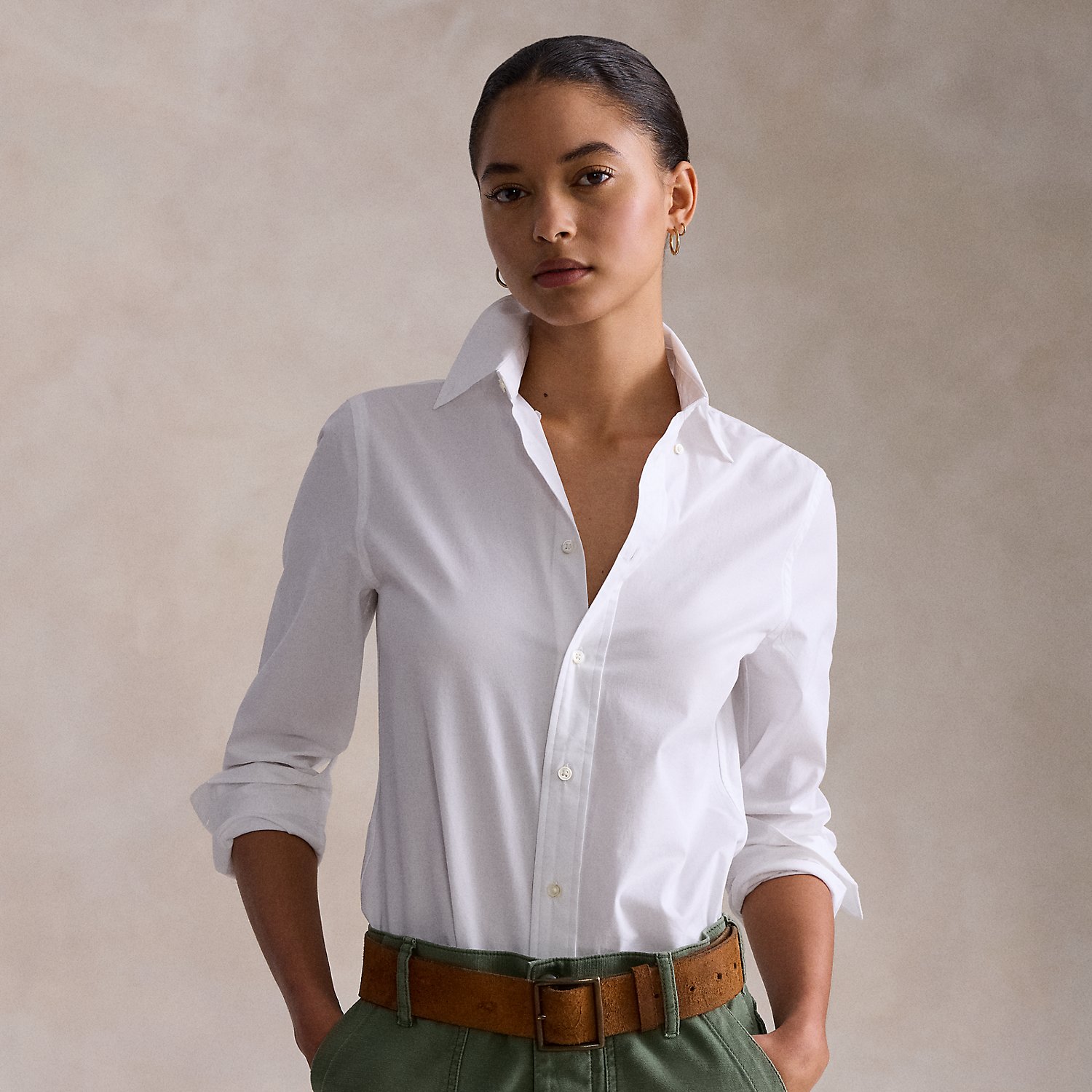 Stretch-Slim-Fit Fil-à-Fil-Baumwollhemd von Polo Ralph Lauren