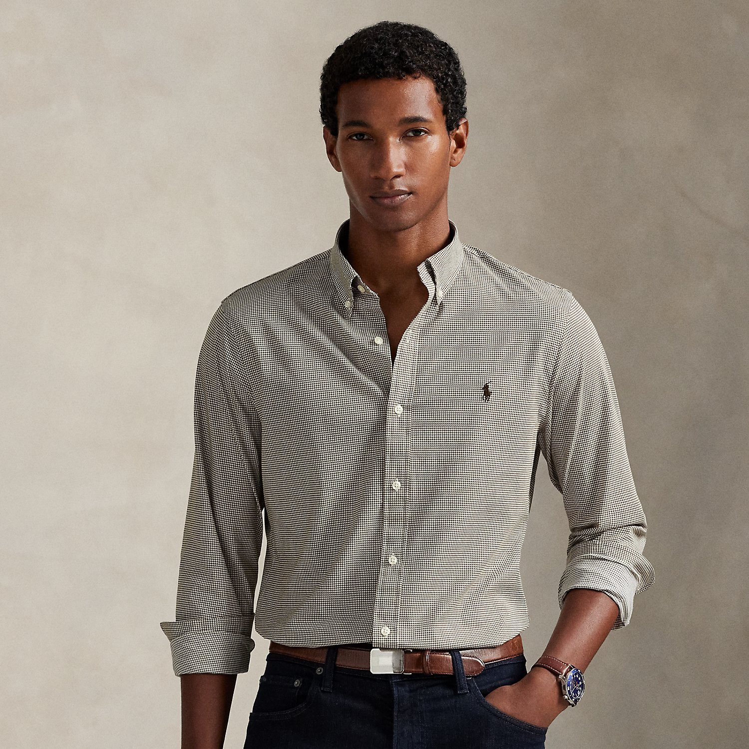 Slim-Fit Hahnentritt-Hemd aus Popeline von Polo Ralph Lauren