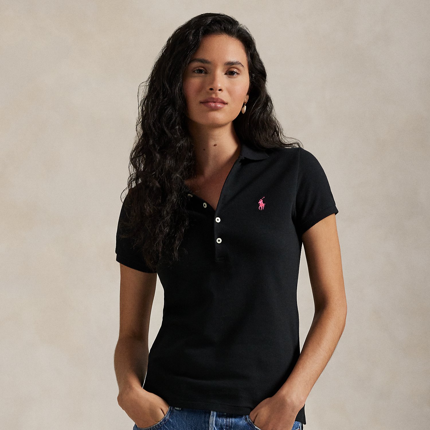Slim-Fit Stretch-Poloshirt mit Pink Pony von Polo Ralph Lauren