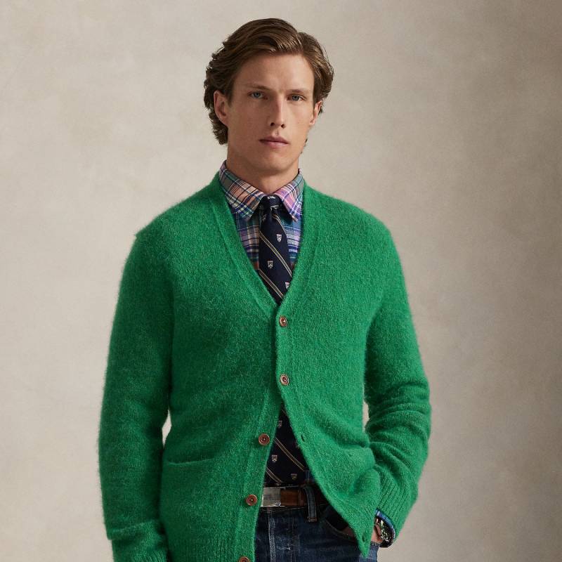 Strickjacke mit Wildlederaufnähern von Polo Ralph Lauren