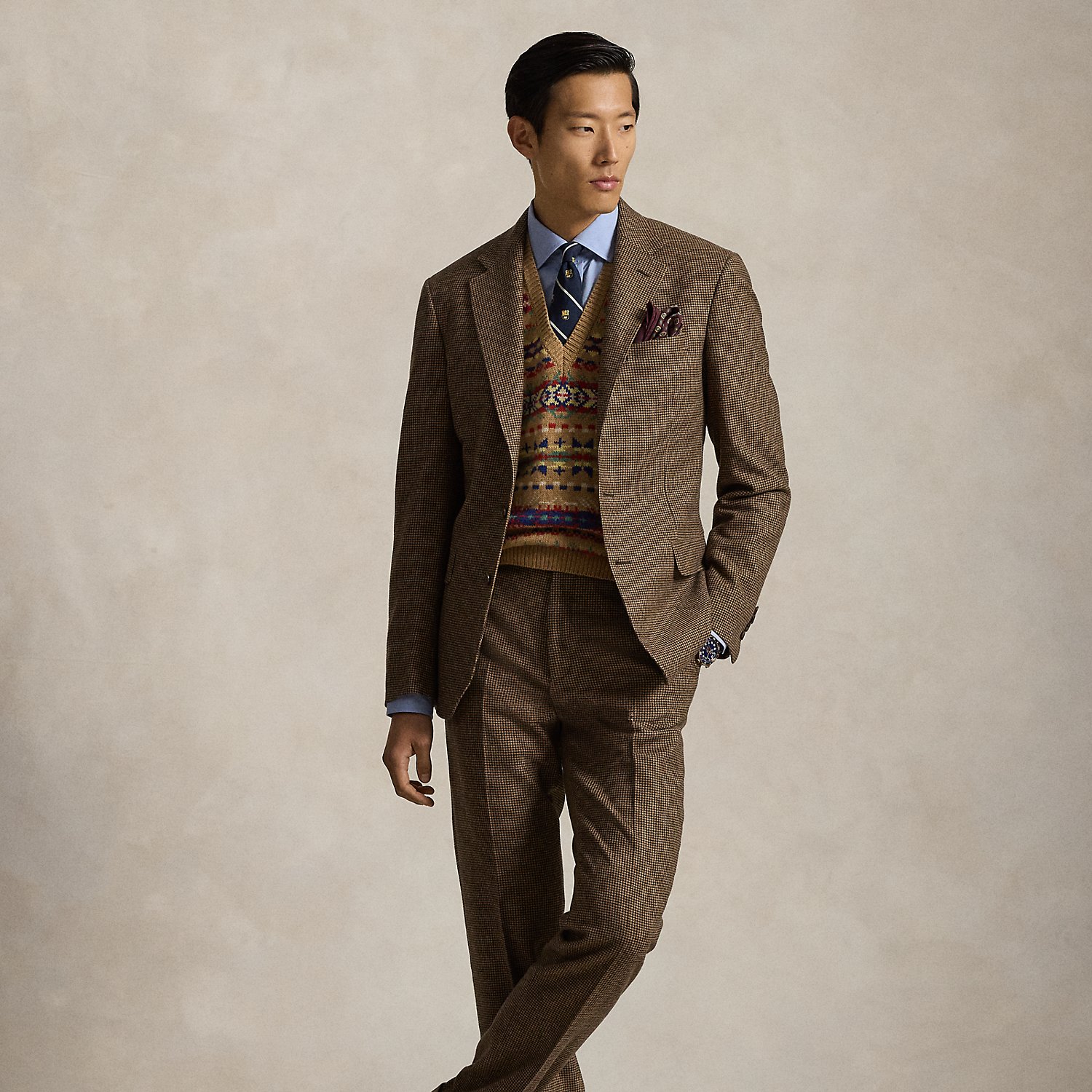 Tailored-Fit Polo-Anzug mit Hahnentritt von Polo Ralph Lauren