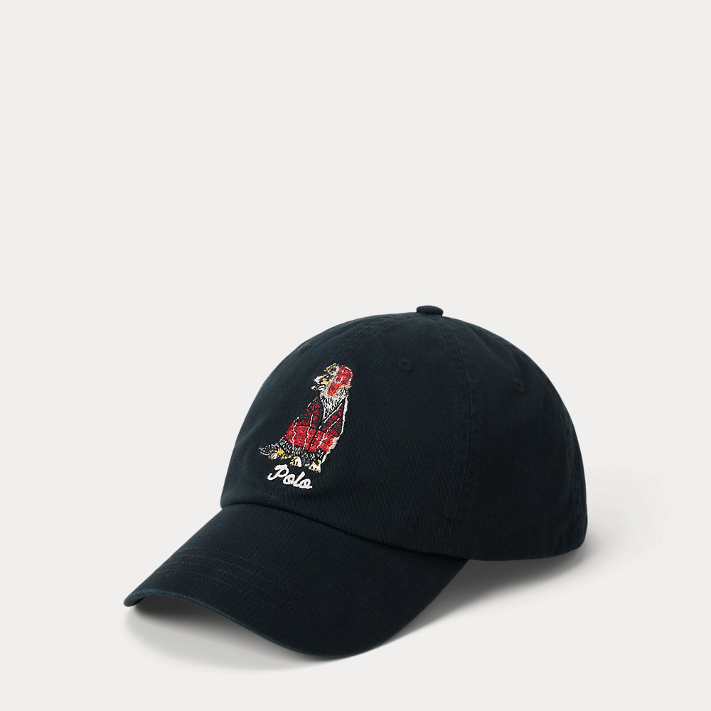 Twill-Baseballkappe mit gesticktem Hund von Polo Ralph Lauren