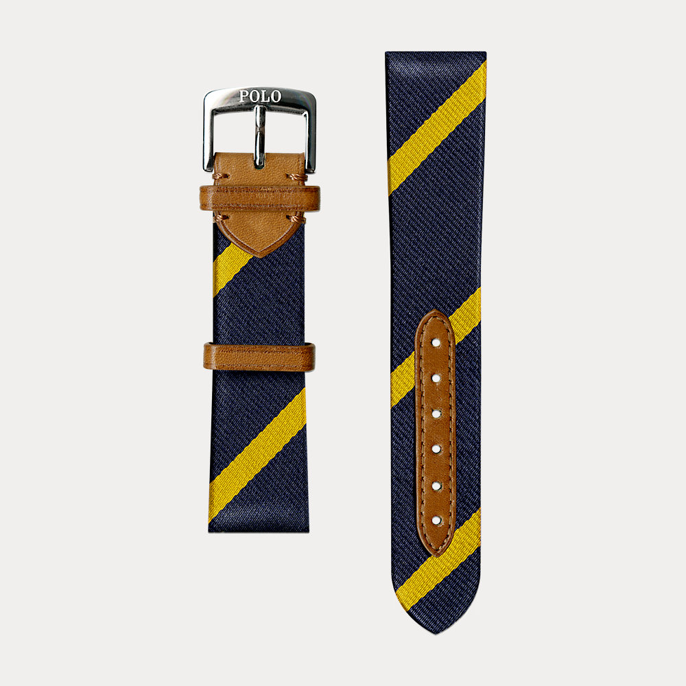 Uhrenarmband aus gestreifter Seide von Polo Ralph Lauren