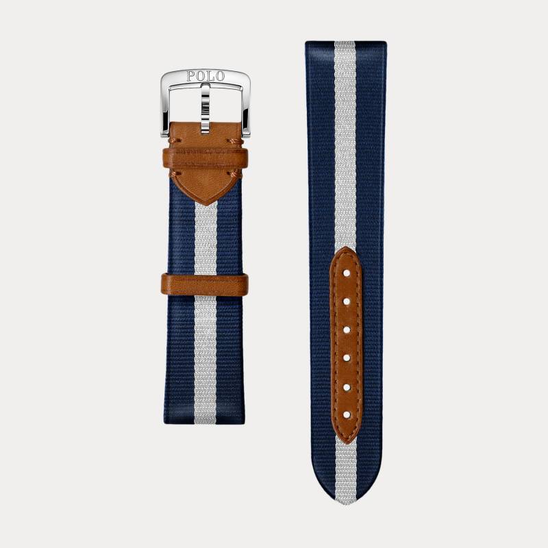 Uhrenarmband aus gestreifter Seide Uhrenarmband aus gestreifter Seide von Polo Ralph Lauren