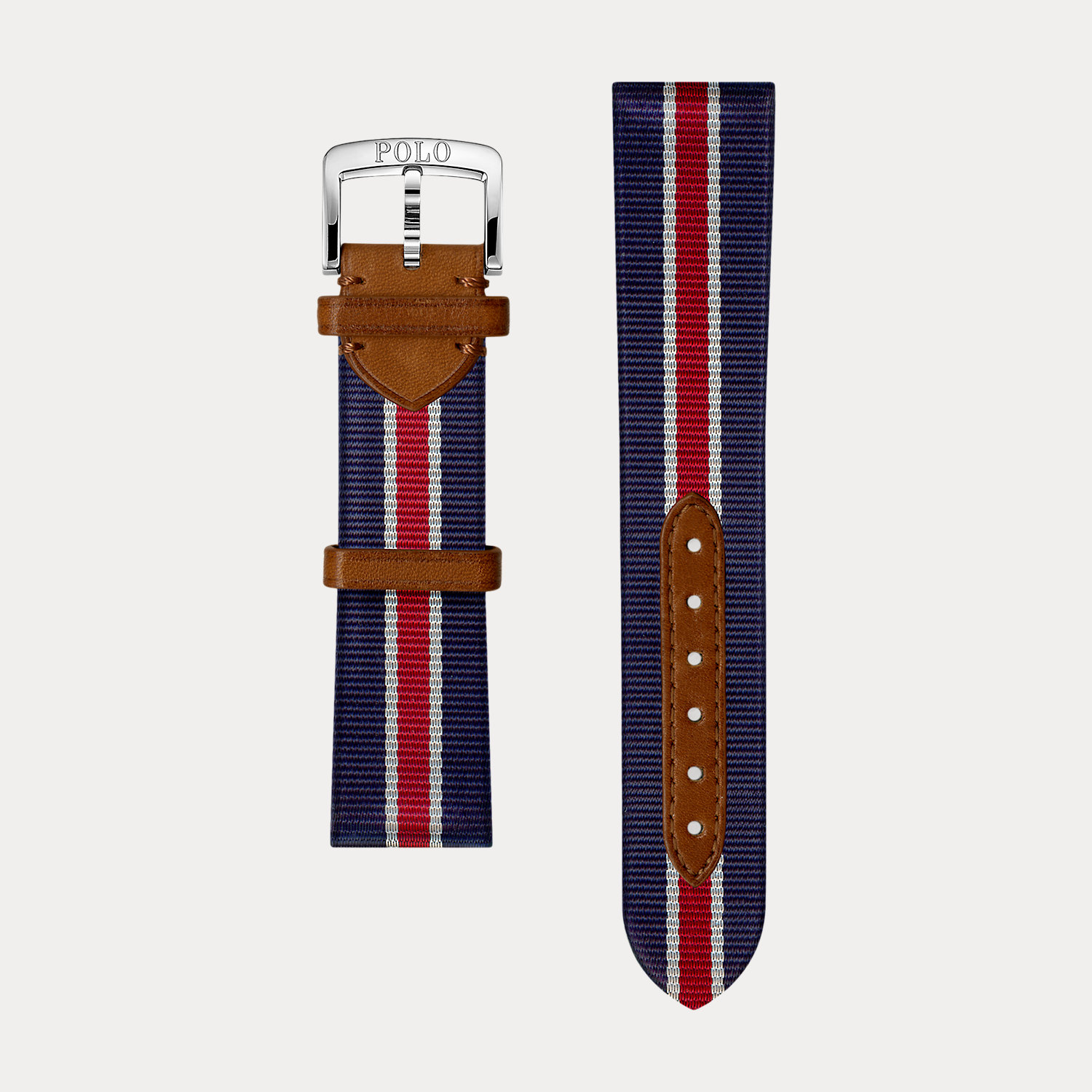 Uhrenarmband aus gestreifter Seide Uhrenarmband aus gestreifter Seide von Polo Ralph Lauren