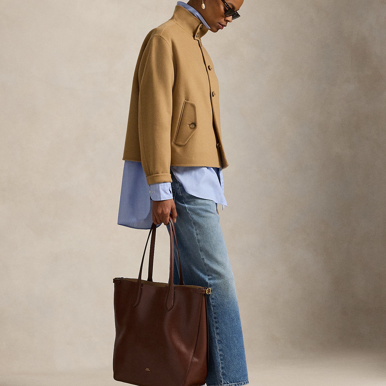 Vertikale Tragetasche Bellport aus Leder von Polo Ralph Lauren