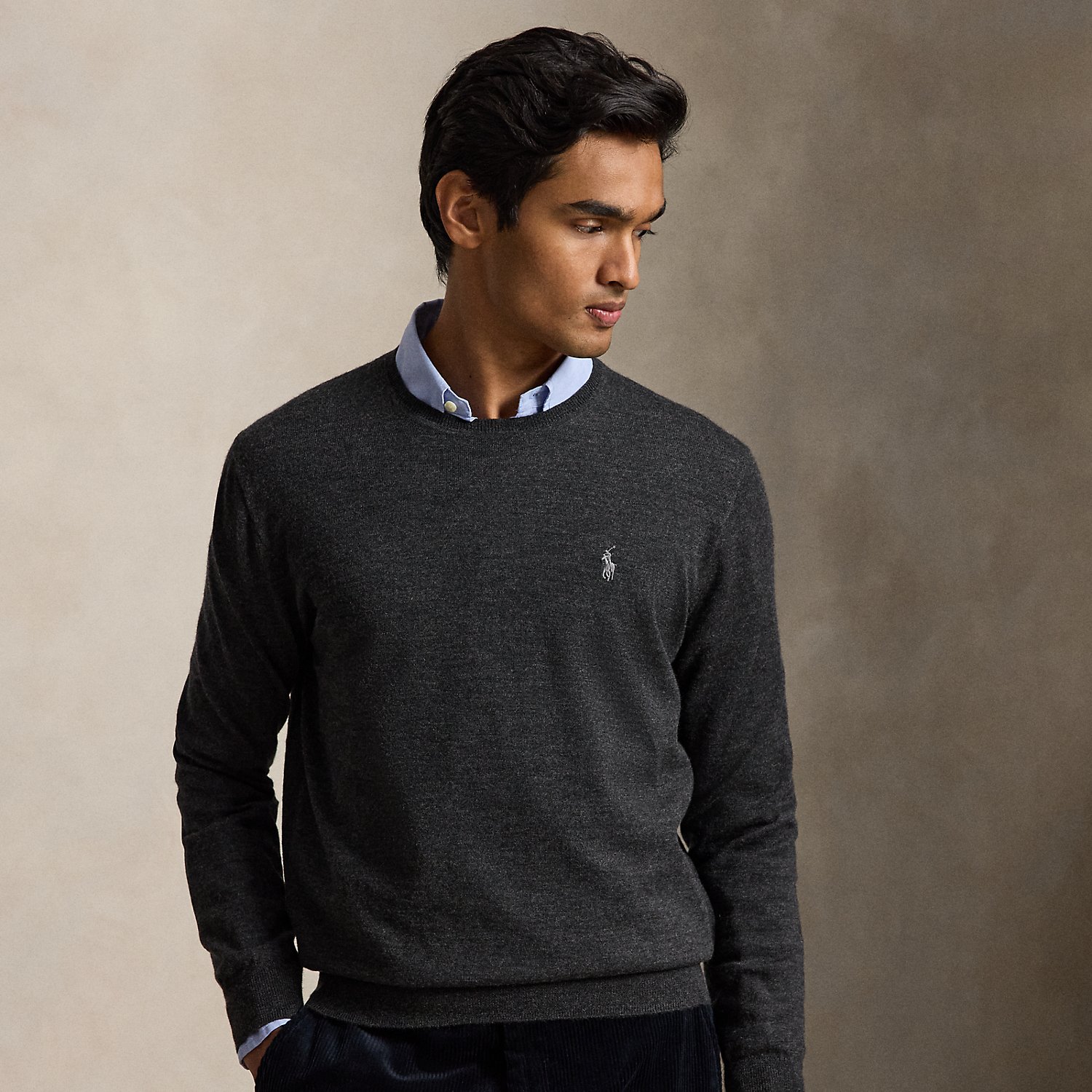 Waschbarer Rundhalspullover aus Wolle von Polo Ralph Lauren