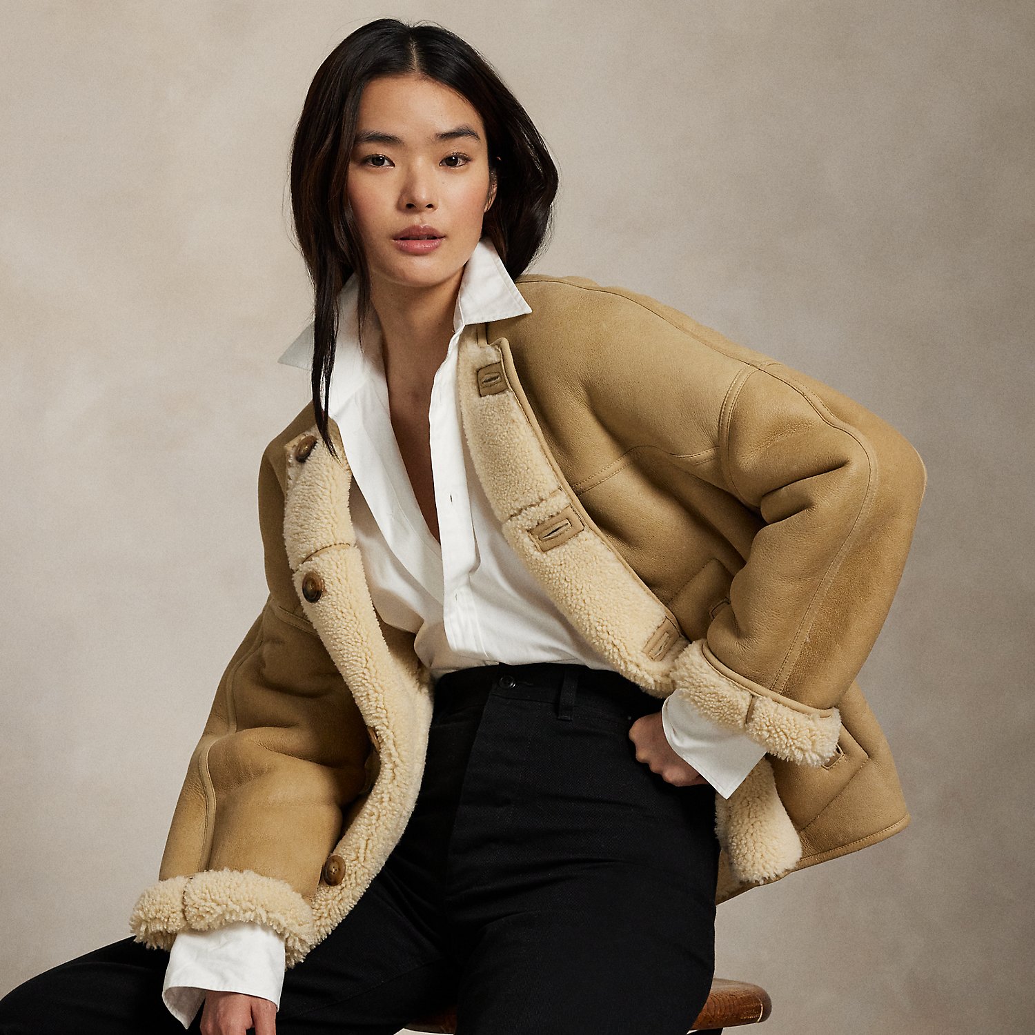 Wendbare Innenjacke aus Lammfell von Polo Ralph Lauren