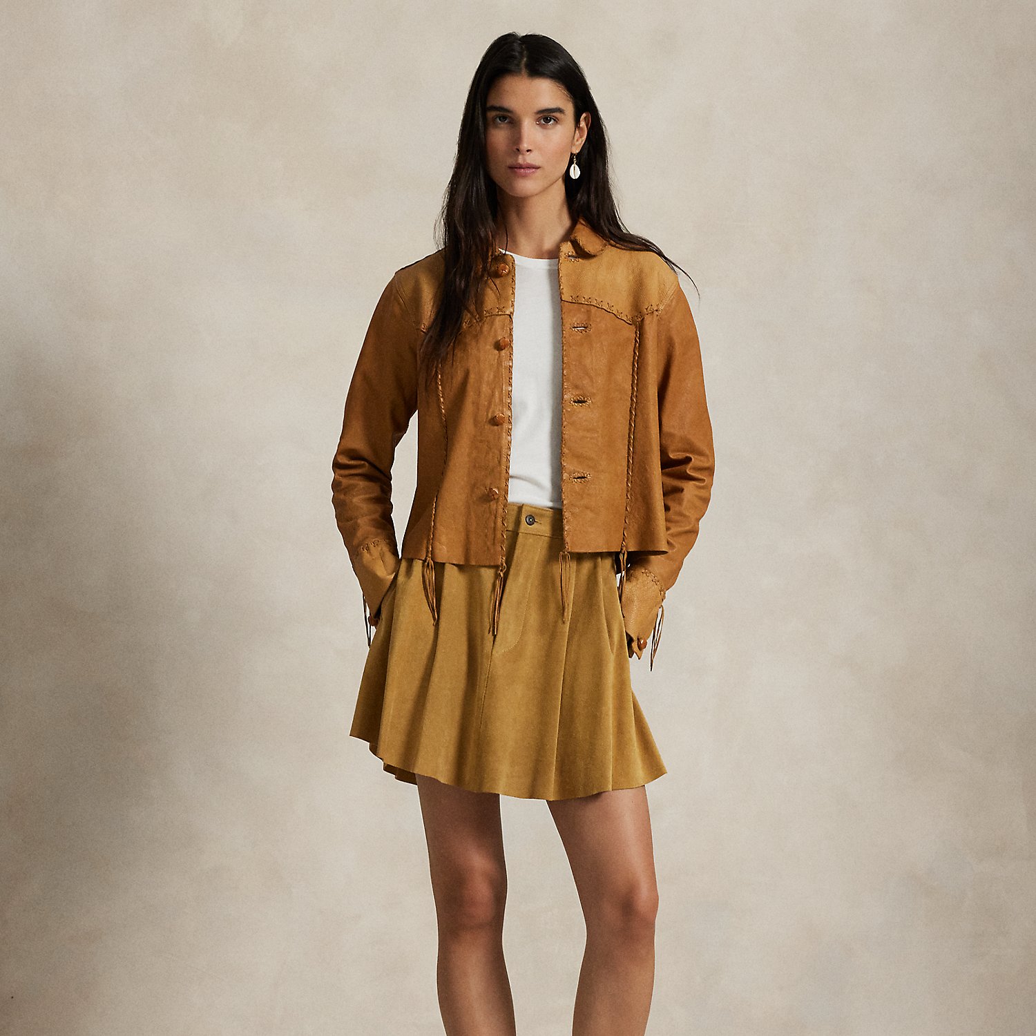 Wildlederrock mit Falten von Polo Ralph Lauren