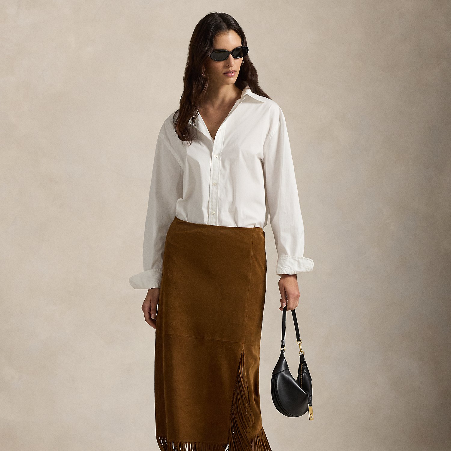 Wildlederrock mit Fransen von Polo Ralph Lauren