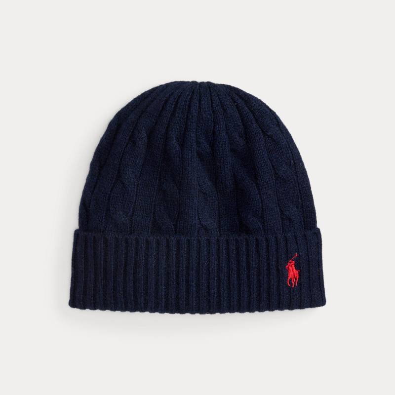 Woll-Kaschmir-Mütze mit Zopfmuster von Polo Ralph Lauren
