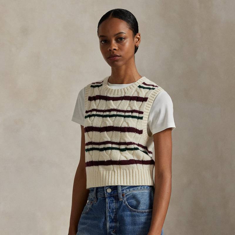 Woll-Kaschmir-Pullunder mit Zopfmuster von Polo Ralph Lauren